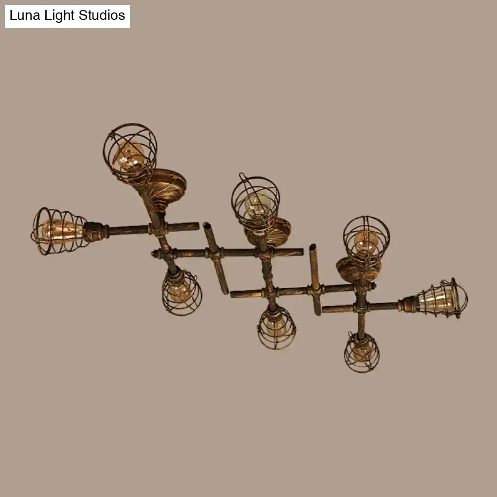 Brass Piping Ceiling Light