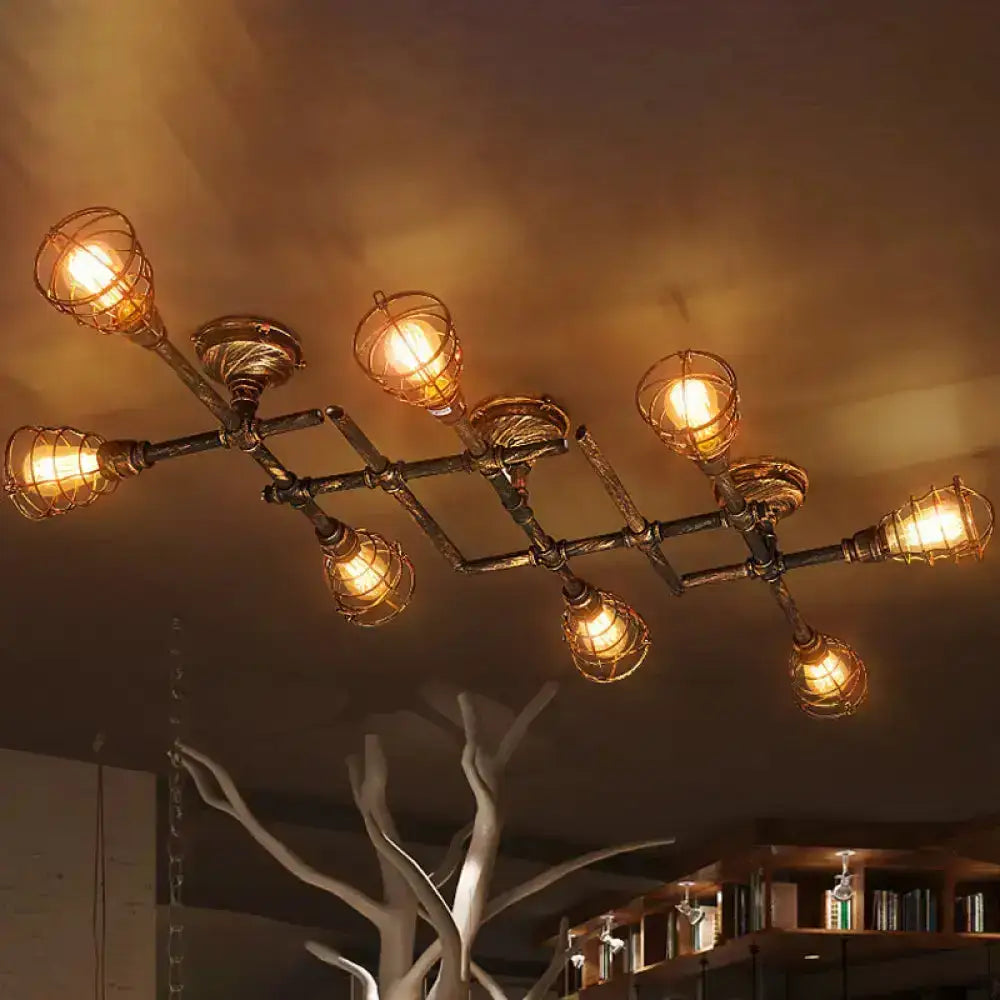 Brass Piping Ceiling Light