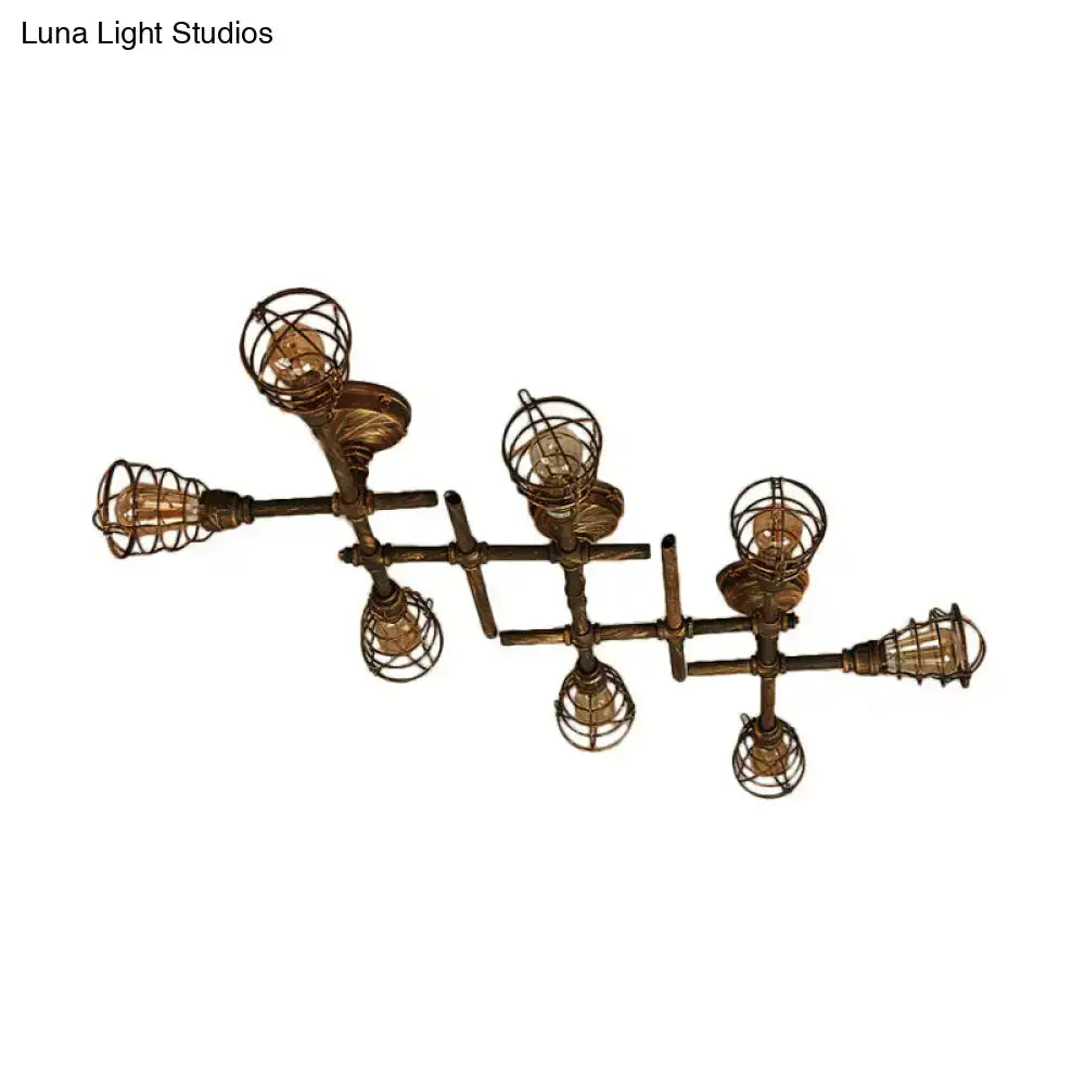 Brass Piping Ceiling Light