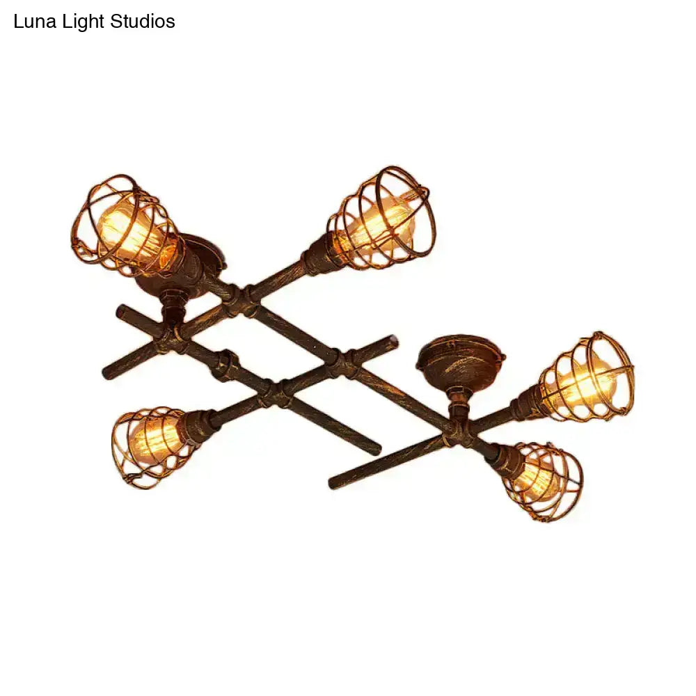 Brass Piping Ceiling Light