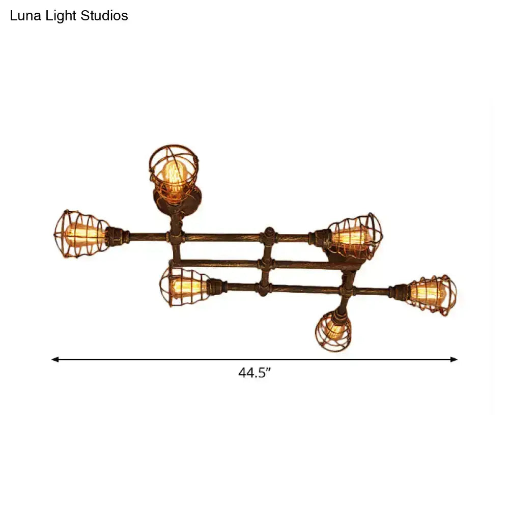 Brass Piping Ceiling Light