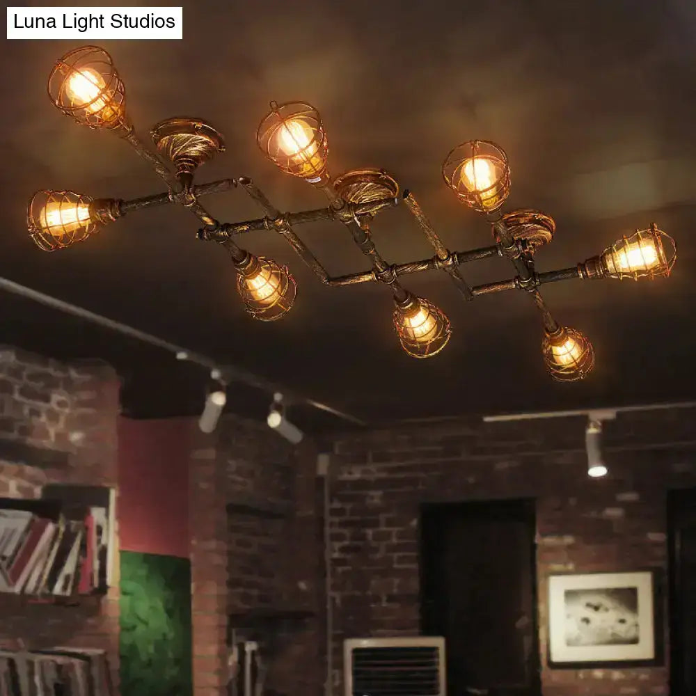 Brass Piping Ceiling Light