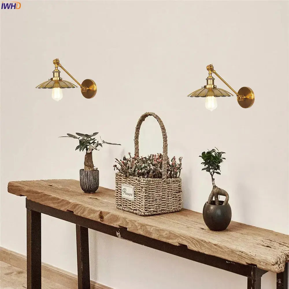 Brass Long Arm Wall Light