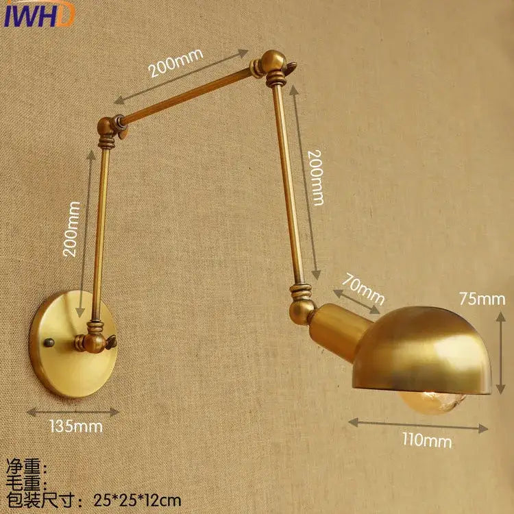 Brass Swing Arm Wall Lamp