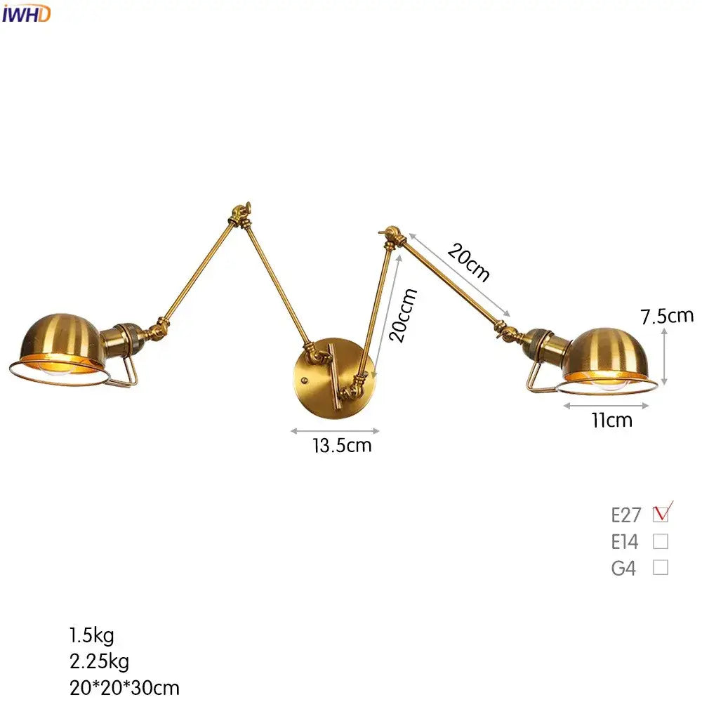 Gold Swing Arm Wall Sconce