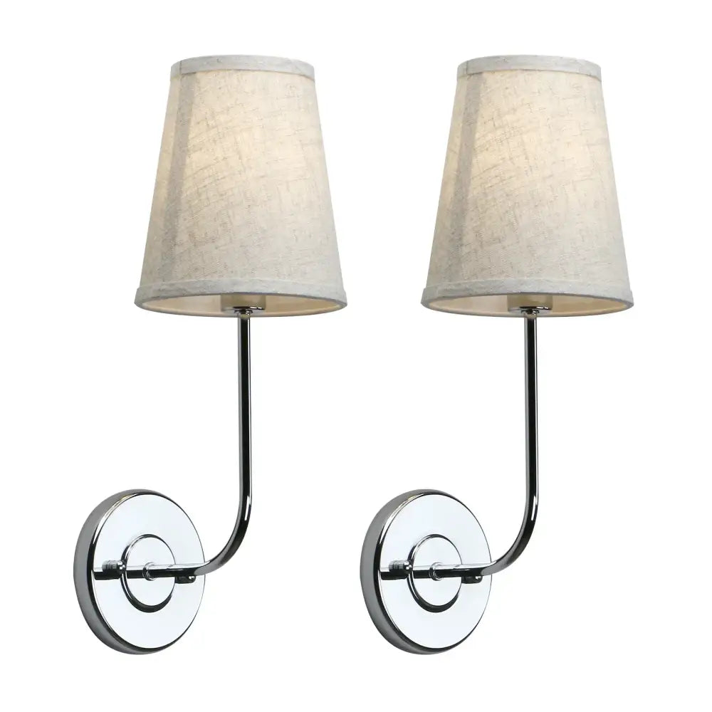 Linen Shade Wall Lamp Set