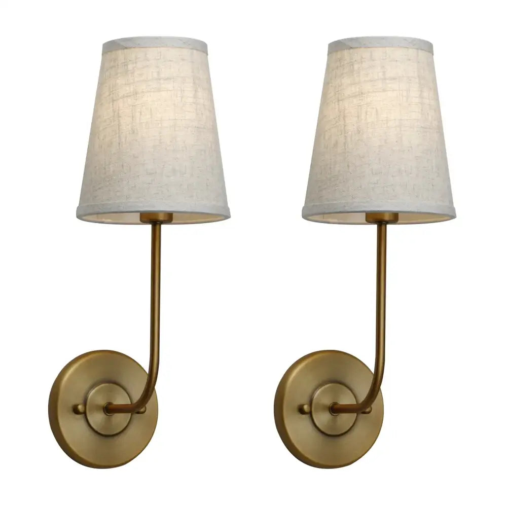 Linen Shade Wall Lamp Set