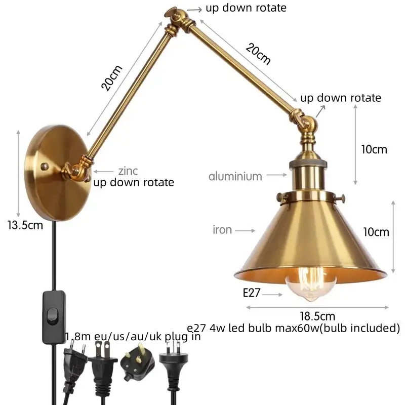 Brass Pull Chain Sconce