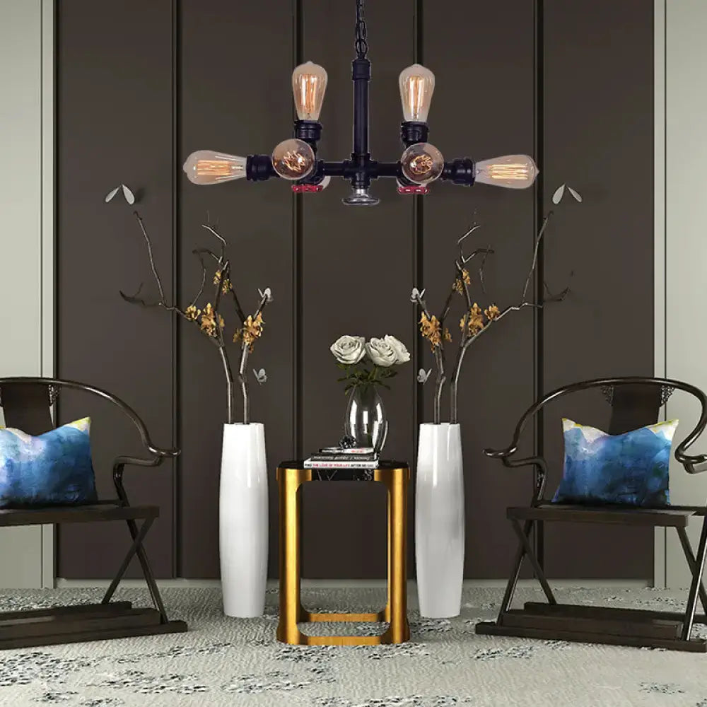 Bronze Black Bulb Chandelier