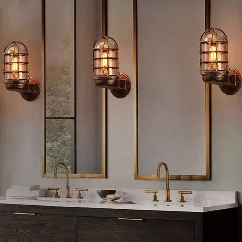 Bronze Cage Wall Sconce