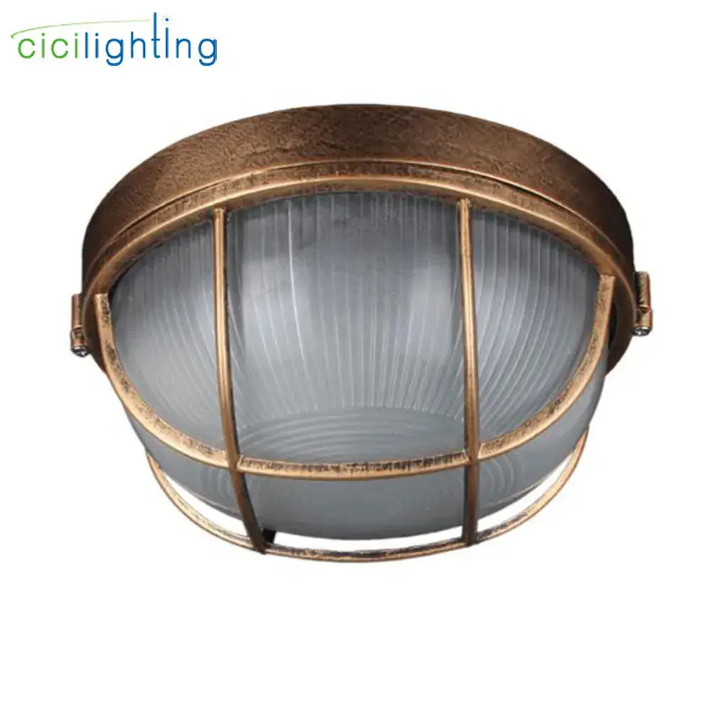 Bronze Metal Cage Ceiling Light
