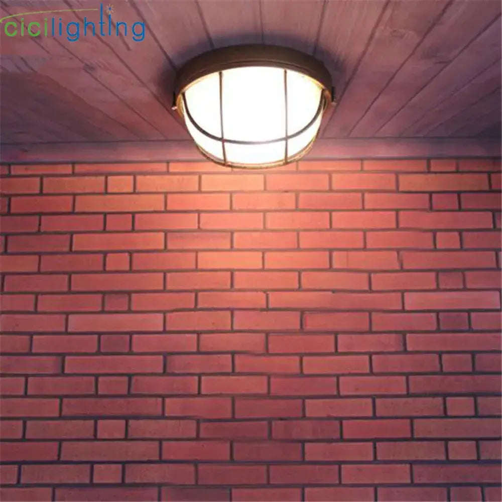 Bronze Metal Cage Ceiling Light