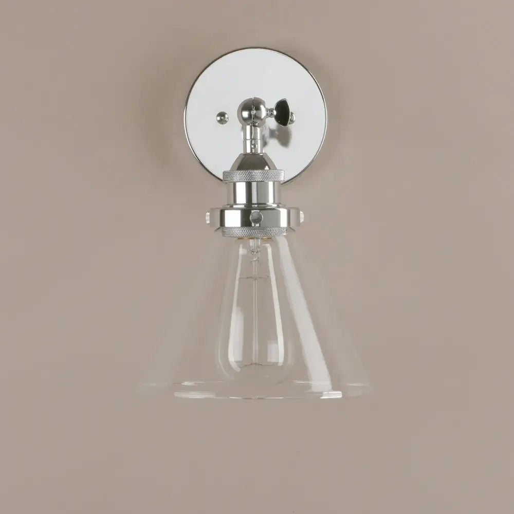 Chrome Glass Antique Bathroom Wall Sconce