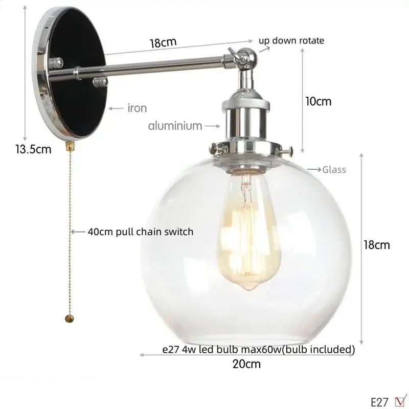 Copper Globe Bedside Lamp