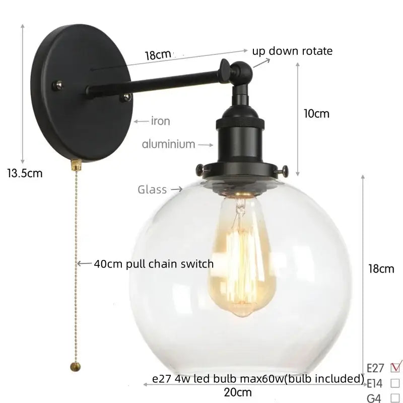 Copper Globe Wall Sconce