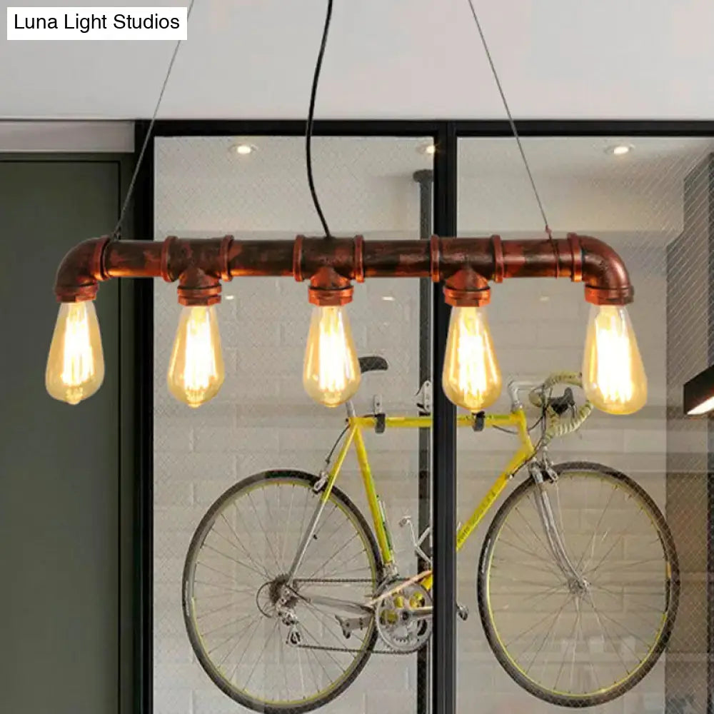 Copper Pipe Chandelier Light