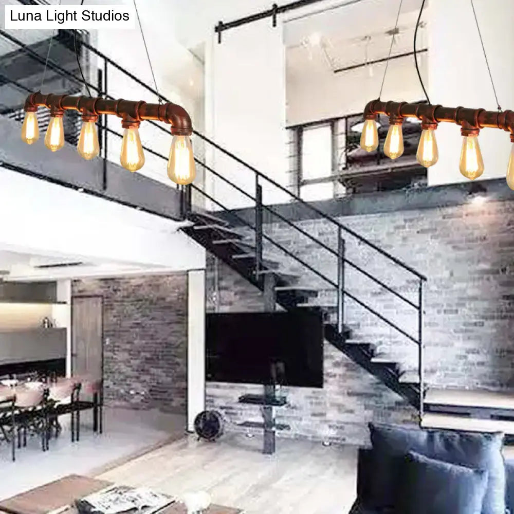 Copper Pipe Chandelier Light