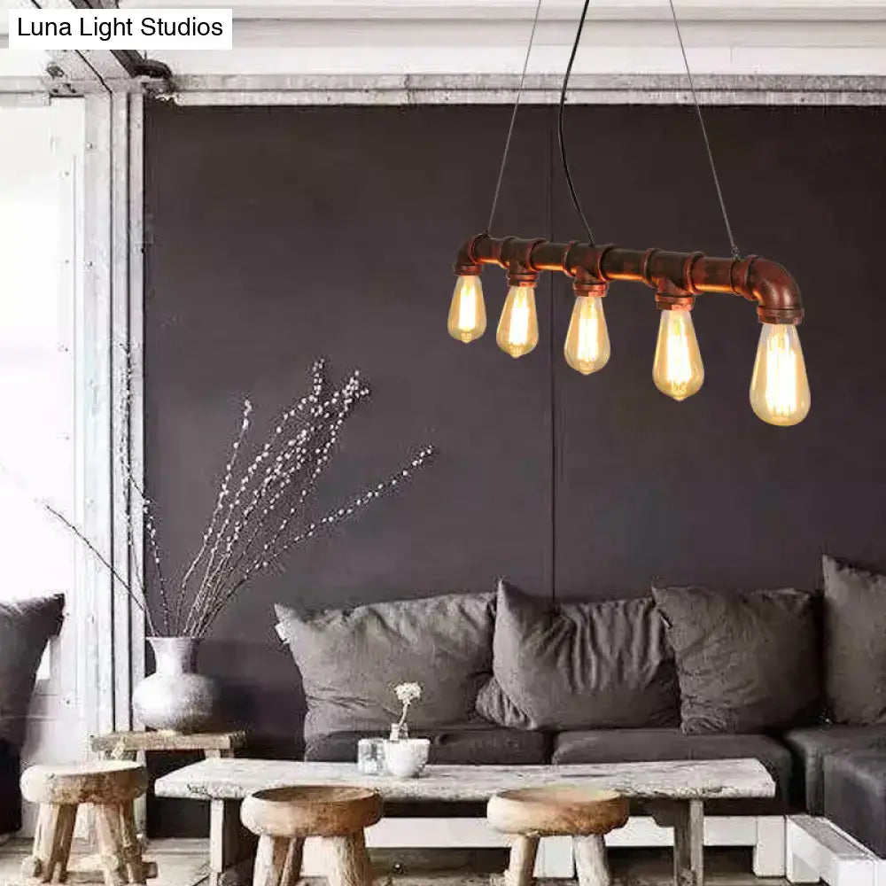 Copper Pipe Chandelier Light