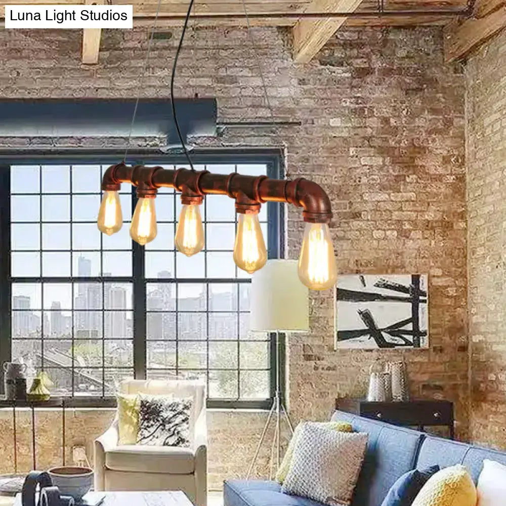 Copper Pipe Chandelier Light