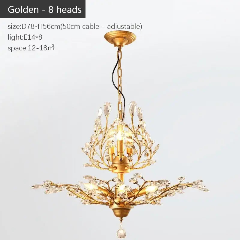 Bronze Branch Crystal Chandelier