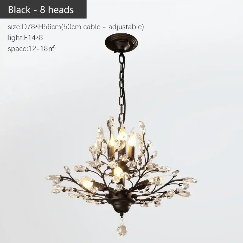 Bronze Branch Crystal Chandelier