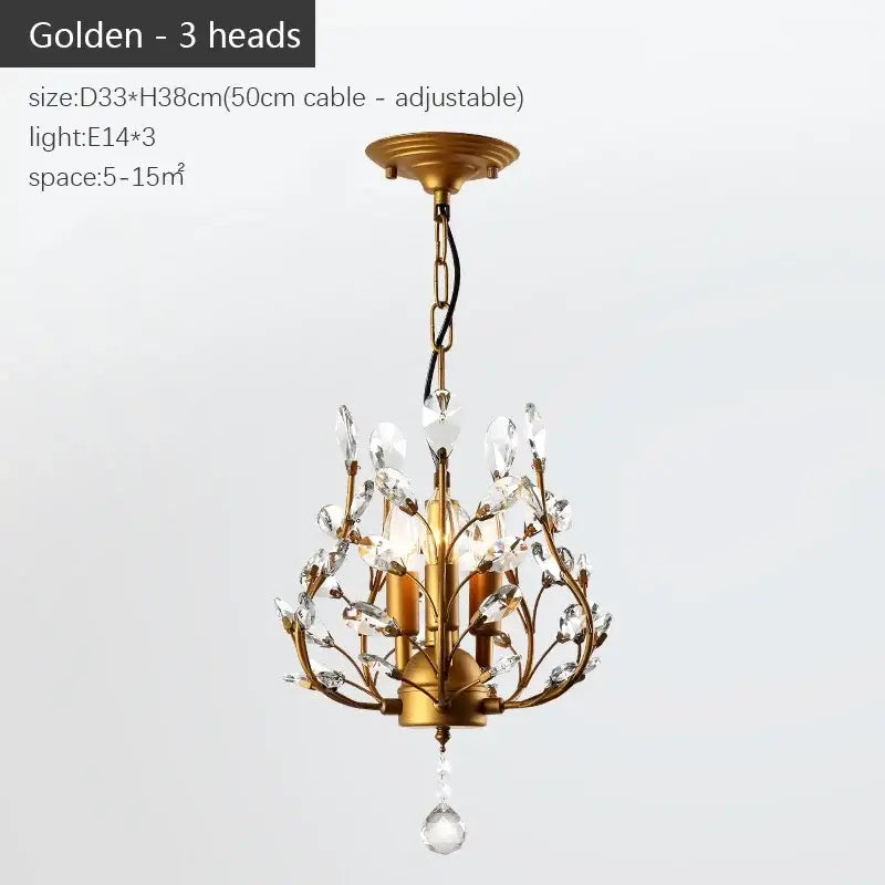 Bronze Branch Crystal Chandelier