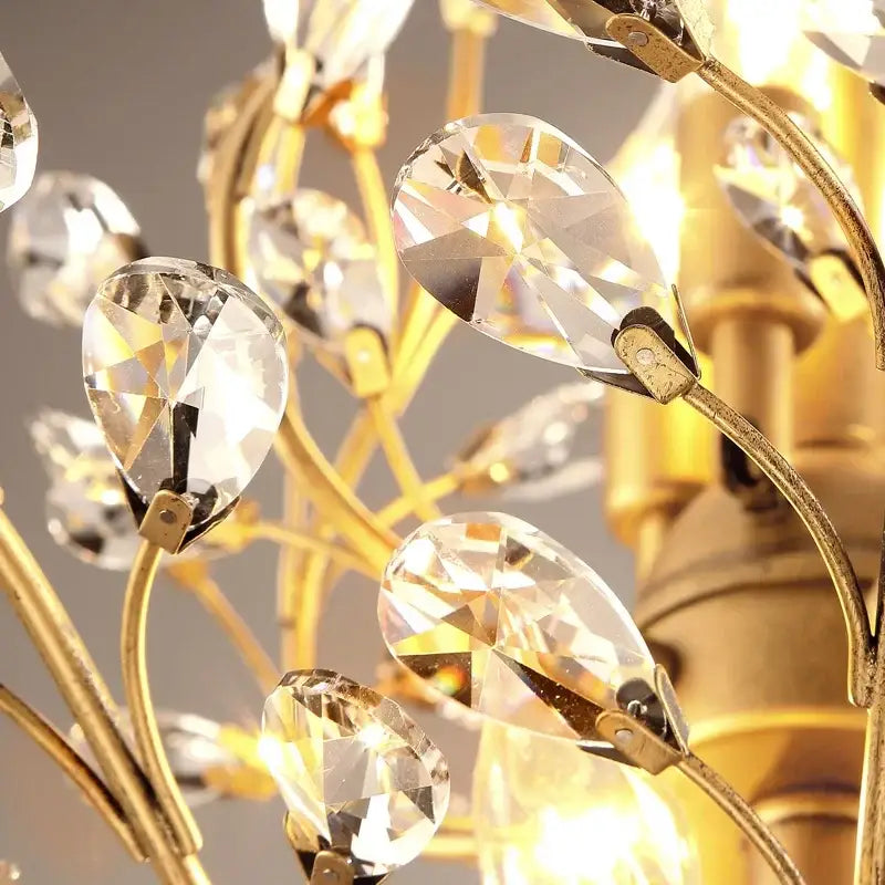 Bronze Branch Crystal Chandelier