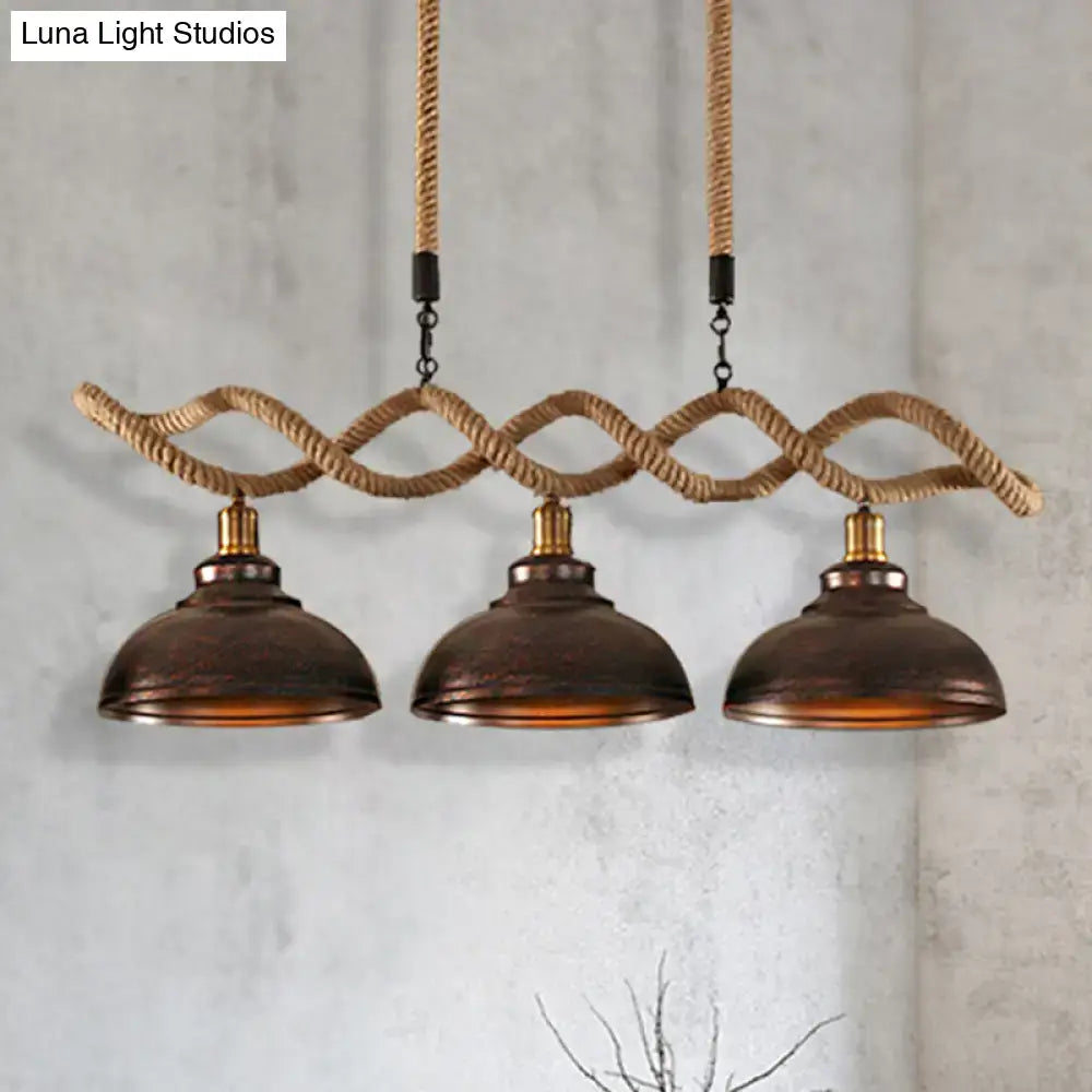 Rustic Dome Island Pendant Light