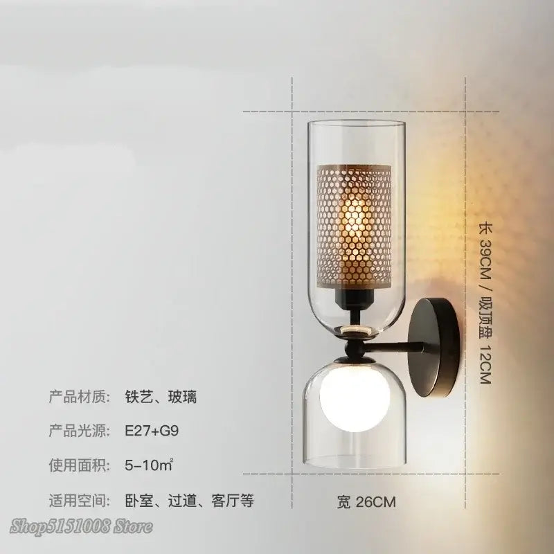 Black Double Head Wall Lamp