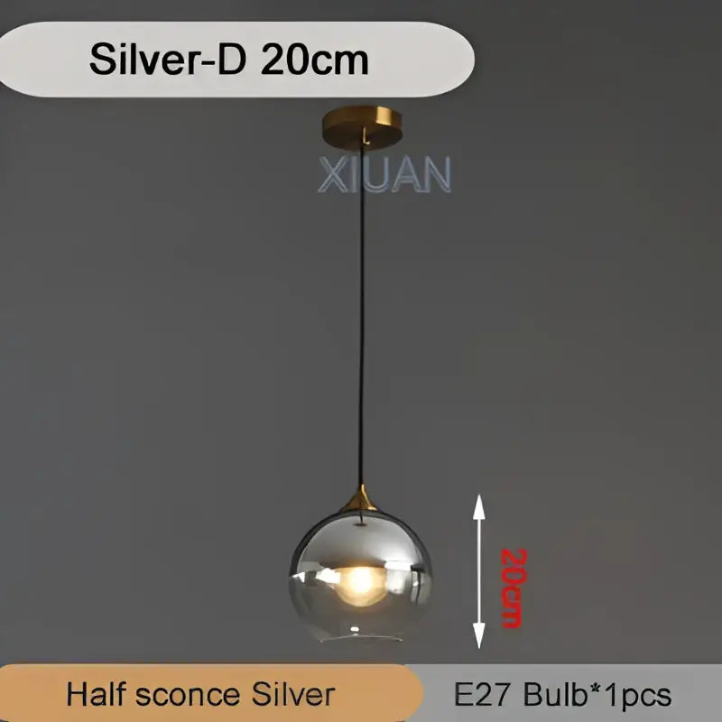 Brass Sphere Pendant Light with Triple Glass Spheres