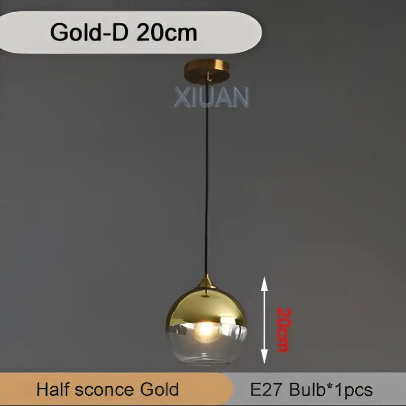 Brass Sphere Pendant Light with Triple Glass Spheres
