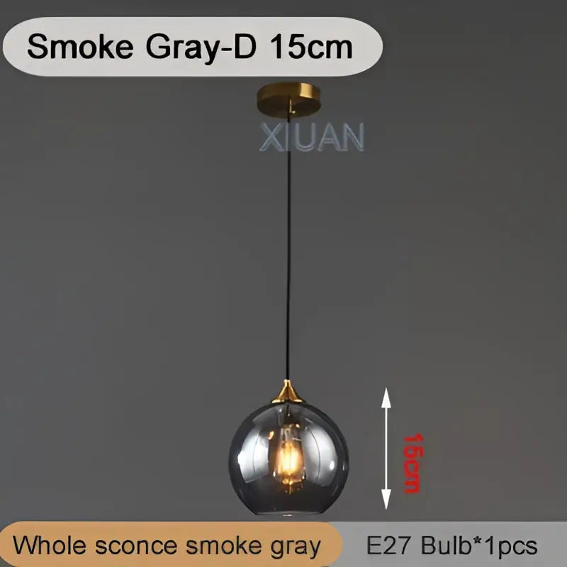 Brass Sphere Pendant Light with Triple Glass Spheres