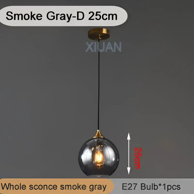 Brass Sphere Pendant Light with Triple Glass Spheres