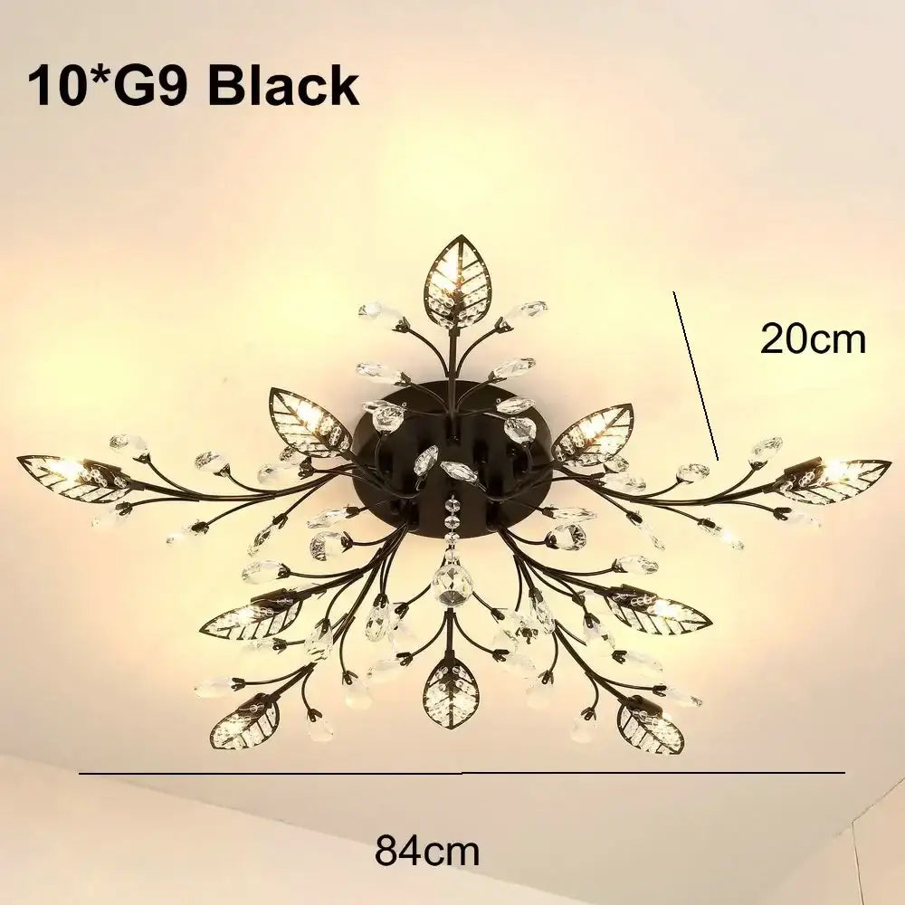 Gold Crystal Leaf Ceiling Light