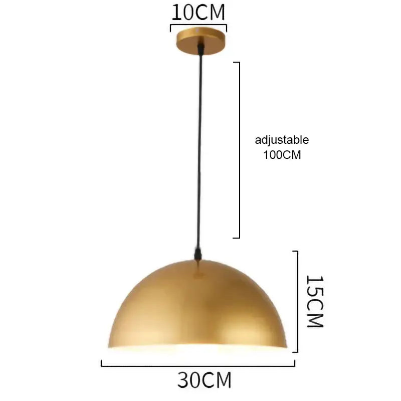 Gold Geometric Pendant Light in Wrought Iron