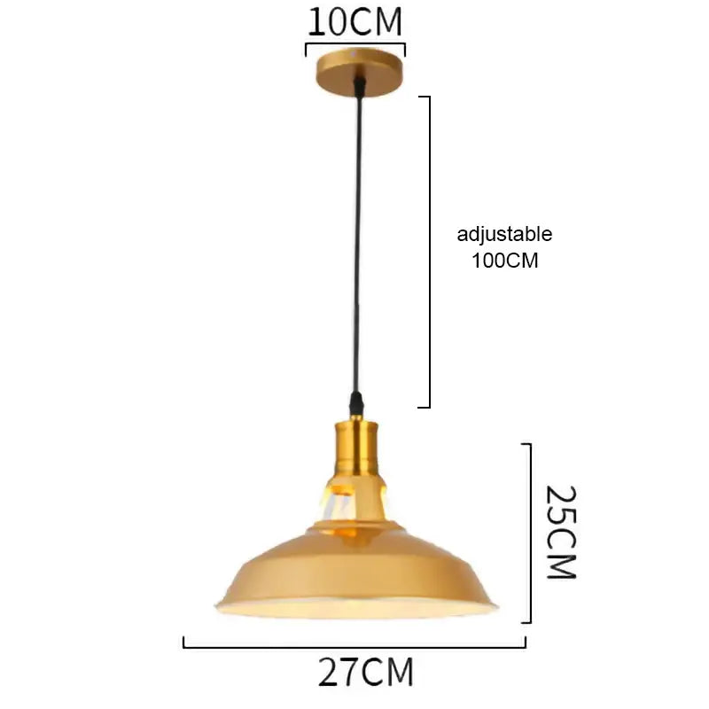 Gold Geometric Pendant Light in Wrought Iron