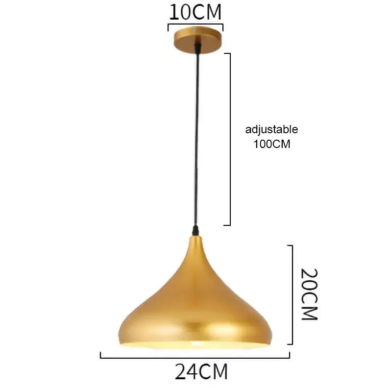 Gold Geometric Pendant Light in Wrought Iron