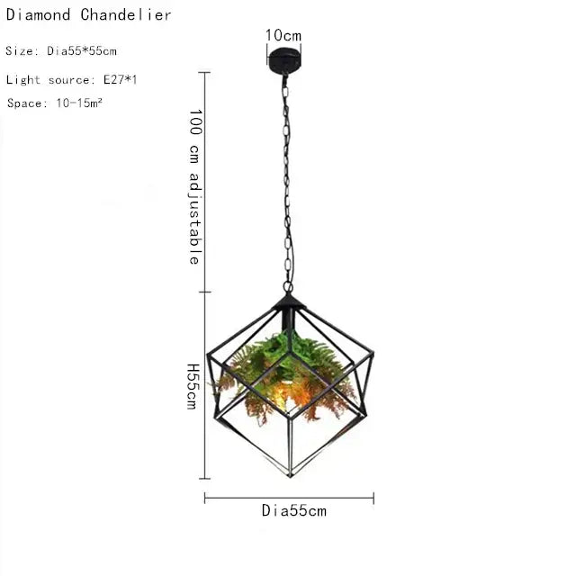 Black Metal Greenery Chandelier