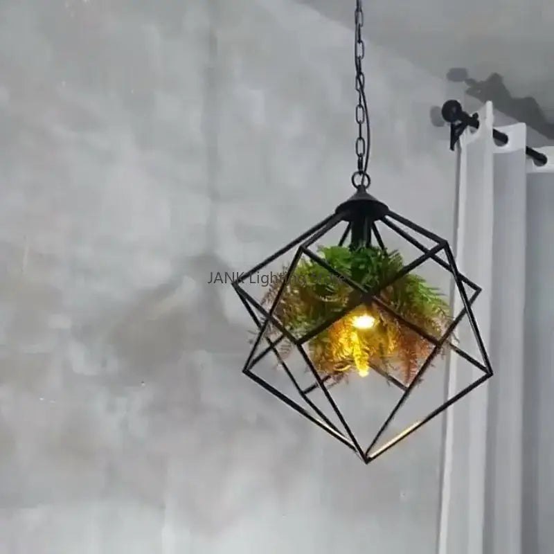 Black Metal Greenery Chandelier