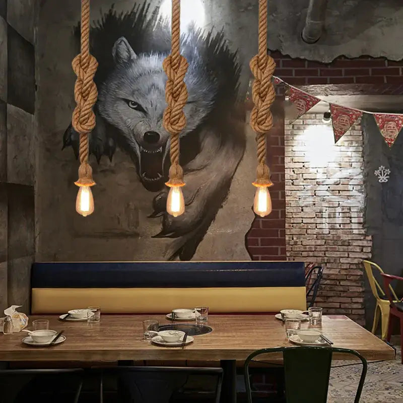 Wicker Rope Pendant Light