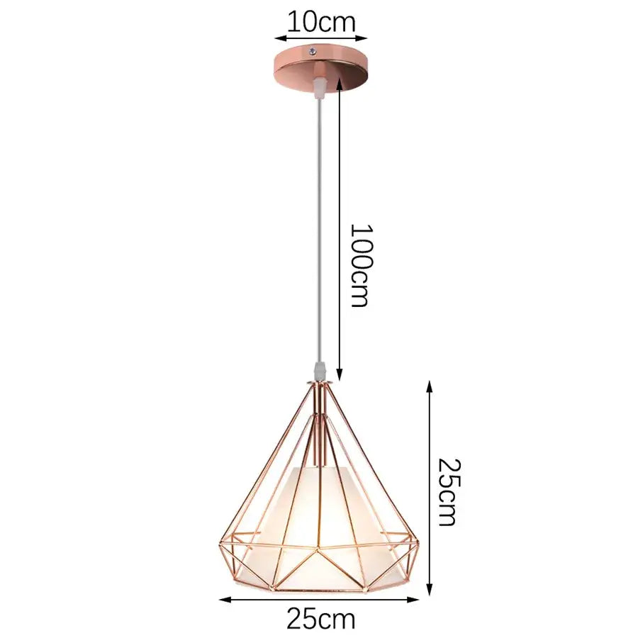 Gold Pyramid Pendant Lamp