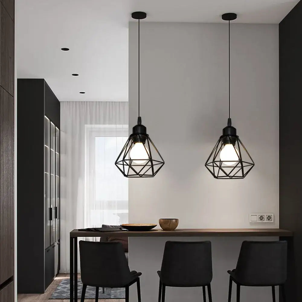 Gold Pyramid Pendant Lamp
