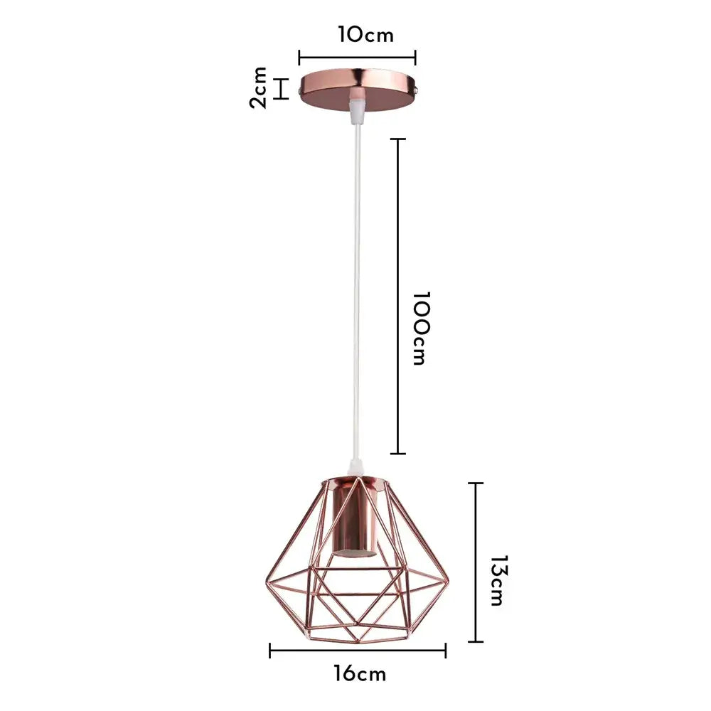 Gold Pyramid Pendant Lamp