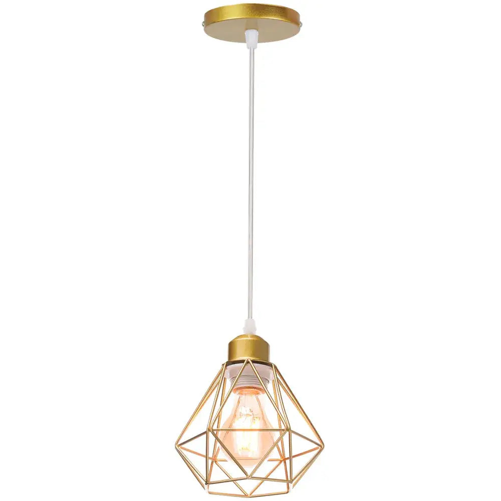 Gold Pyramid Pendant Lamp