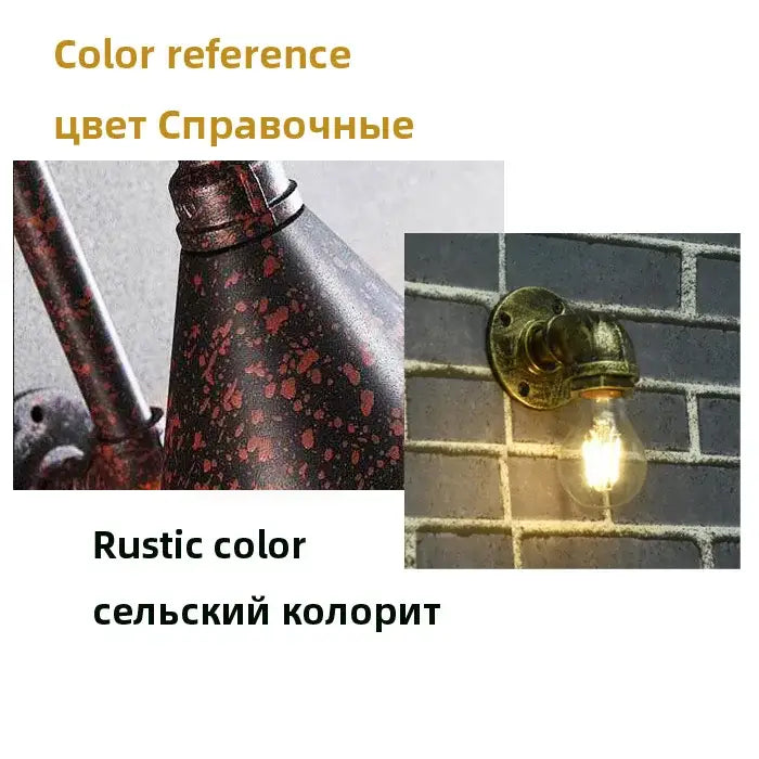 Brass Pipe Wall Sconce for Bedroom or Cafe