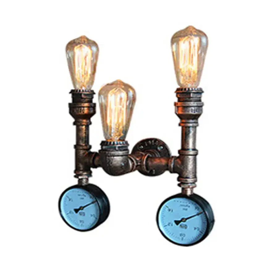 Rust Pipe Wall Light