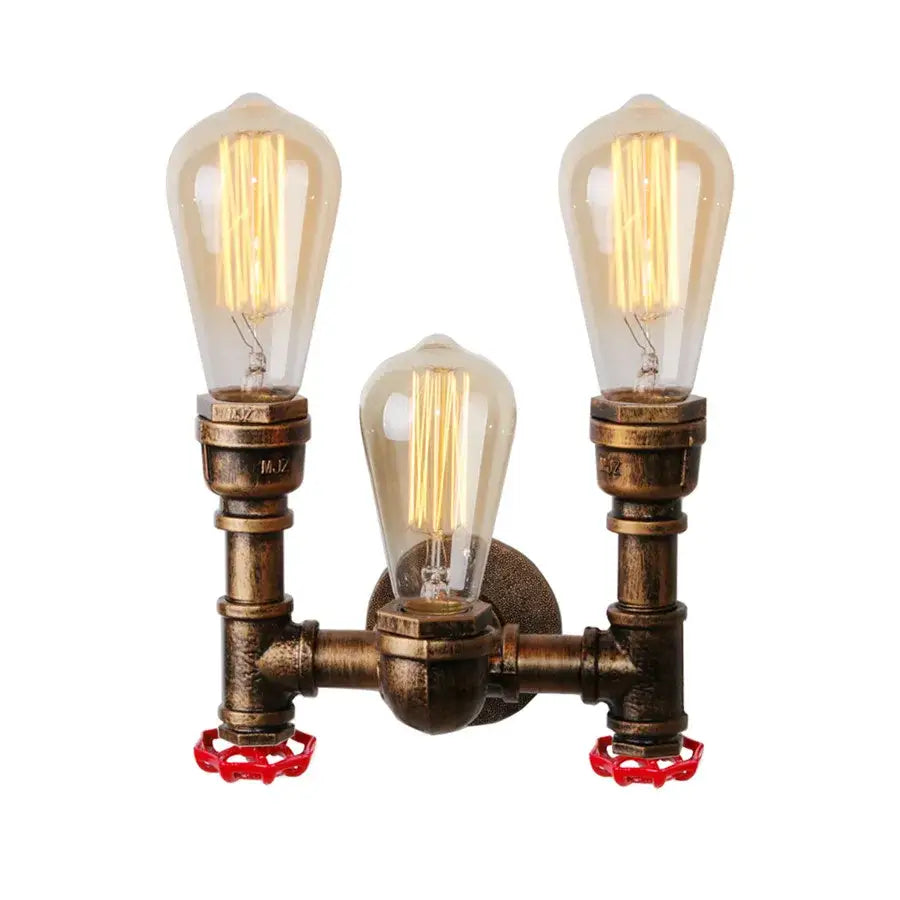 Rust Pipe Wall Light