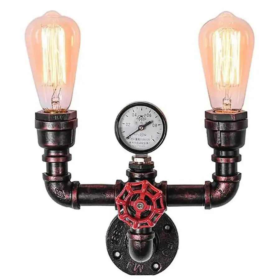 Rust Pipe Wall Light