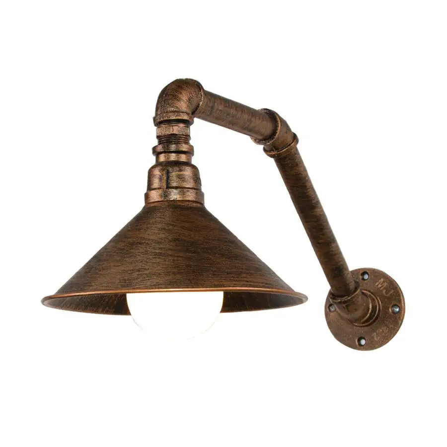 Rust Pipe Wall Light