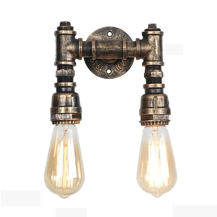 Rust Pipe Wall Light